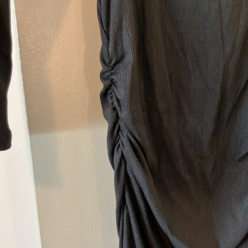 New Michael Stars Black Ribbed Knit Body-Conscious Dress Sz S - Picture 3 of 6